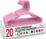 Utopia Home Kinderhangers - Set van 20 plastic hangers, 38 cm, ideaal voor kast en dagelijks gebruik (babyroze)