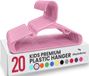 Utopia Home Kinderhangers - Set van 20 plastic hangers, 38 cm, ideaal voor kast en dagelijks gebruik (babyroze)