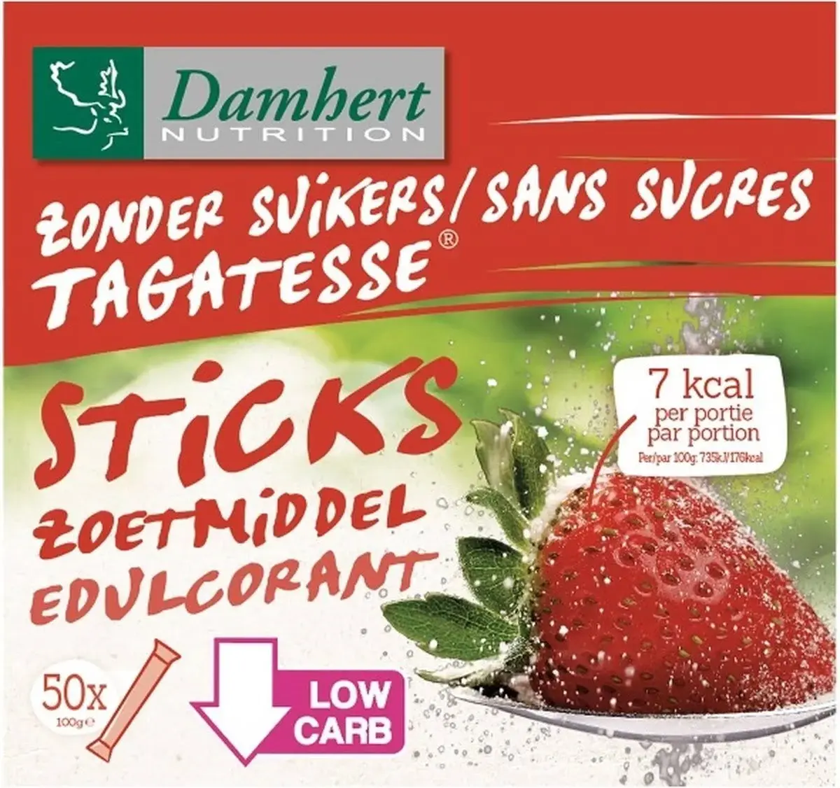 Damhert Tagatesse zonder Suiker Sticks (100 gr)