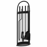 vidaXL 5-delige openhaardgereedschapset Zwart Metaal 23x15x66 cm