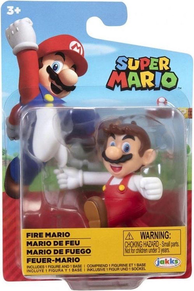 Jakks Pacific Super Mario Mini Action Figure - Fire Mario - Multicolour