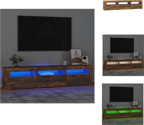 vidaXL Tv-meubel met LED-verlichting 180x35x40 cm gerookt eikenkleurig