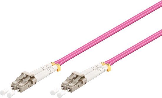 Merkloos Glasvezelkabel LC-LC OM4 20m Paars