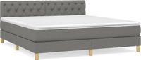 vidaXL Boxspring met matras stof donkergrijs 160x200 cm