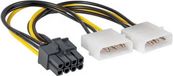 Akyga Kabeladapter 2X Molex Naar Pci Express 8-Pins 015M Solid