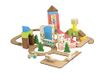 JEUJURA Miniville - Bouwspel van hout 60-delig - Kinderspel vanaf 2 jaar - Route puzzel en voertuigen - Behendigheid en verbeelding - Gemaakt in Frankrijk - 8259