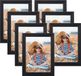 PETAFLOP Set van 7 fotolijsten 10x15 cm zwart met echt glas