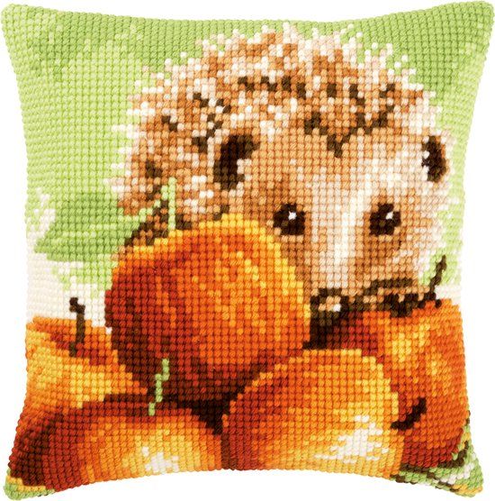 Vervaco borduurkussen Egel met appels 0155865