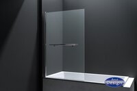 Sanifun Erico badwand 80x140cm NANO glas 6mm chroom met handbeugel