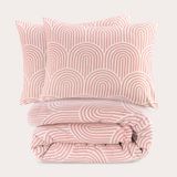 NOUS Living Rainbow katoenen grafische 2-persoons dekbedovertrek 200x200 cm - roze
