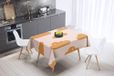 Bonamaison Tafelkleed, Anti-Mold, Sneldrogend, Waterdicht, 100% Polyester Tafellaken, Oranje, gebroken wit, 140 x 140 Cm