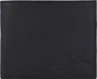 oxmox Leren portemonnee Leather RFID Protect Querscheinbörse Lizard Embossed Black zwart