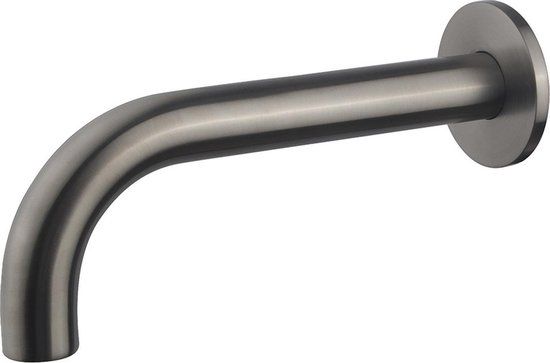 Wiesbaden Caral Inbouw Baduitloop 20 cm - Gunmetal | RVS | 5 jaar garantie