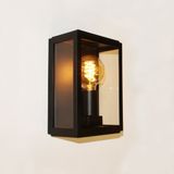 Merkloos Artdelight Rowin Buitenlamp wand h: 25cm IP44 zwart+glas