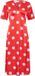 Ichi Damesjurk Ihaliana Korte Mouw V-hals Gestipt Viscose Kort Fiery Red Maat 44