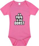 Bellatio Decorations Shoppartners Bv Papa ik heb dorst baby rompertje roze meisjes - Kraamcadeau/babyshower cadeau - Babykleding 56