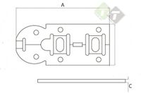 DX Geko Hangslot Rolschuif - Schuifgrendel vlak - Schuif slot - 160 mm - Verzinkt