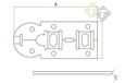 DX Geko Hangslot Rolschuif - Schuifgrendel vlak - Schuif slot - 160 mm - Verzinkt