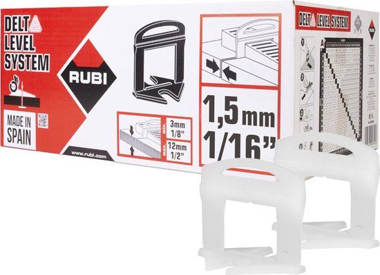 Rubi Delta Levelling Clips 1,5 mm • 2.400 s • Tegel Levelling • Vloertegels leggen