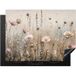 Fleurs Protection Plaque Induction Fleurs - Beige - Fleurs Sèches Couvre Plaque De Cuisson 71x52 cm