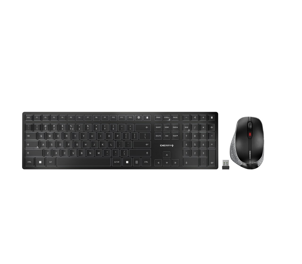 Cherry DW 9500 SLIM - Toetsenbord - Zwart/Grijs - QWERTY - Inclusief Muis