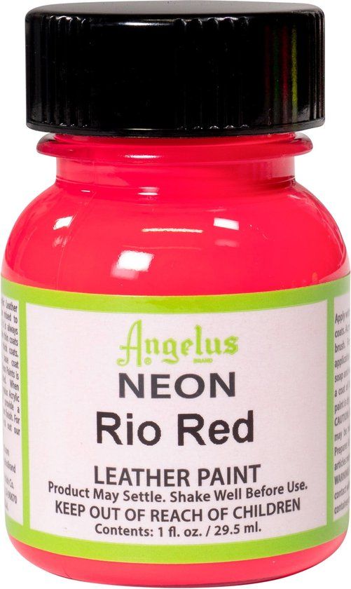 Angelus Leather Acrylic Paint - Neon Rio Red - 29.5ml
