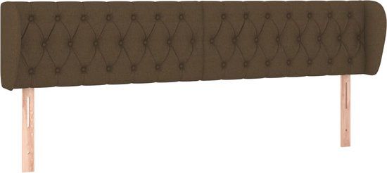 vidaXL Hoofdbord - met - randen - 183x23x78/88 - cm - stof - donkerbruin