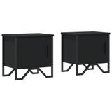 VidaXL Nachtkastjes 2 st 40x30x40 cm spaanplaat zwart