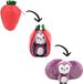 Les Deglingos Flipetz - 2-in-1 Knuffel Uil Aardbei - Gerecycled materiaal - 0+ jaar