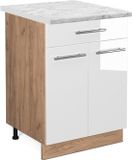 Vicco Fame-Line Keukenonderkast – 60 cm met lade, WB Marmer Wit Hoogglans