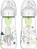 Dr. Brown's Options+ Anti-Colic Babyfles - Brede halsfles - 270ml - Oceaan - 2 stuks