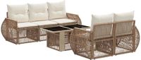 vidaXL Tuinbankenset, 6-delig, beige en crèmewit