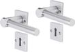 Impresso Dover Poignée de porte - Pour intérieur - Carré avec vis et rosace à clé carrée - Aluminium - 2 pièces