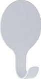 Tendance Plakhaakje rond - 1x stuks - 6 x 2,5 x 10 cm - Zelfklevende ophang haakjes - RVS - wit - keuken/badkamer haken