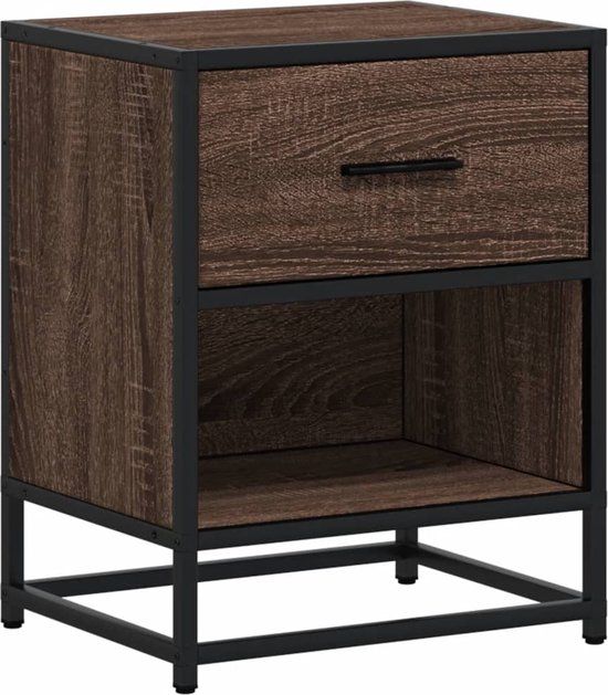 vidaXL Nachtkastje 40x31x50 cm bewerkt hout bruin eikenkleurig