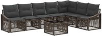 vidaXL Tuinbank - Set - 8 - st - Grijs - poly - rattan