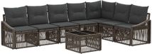 vidaXL Banc de jardin - Set - 8 - pièces - Gris - poly - rotin