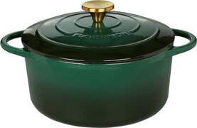 Küchenprofi Braadpan rond 24 cm, groen, Provence gietijzeren braadpan 24 cm