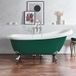 Hudson Reed Baignoire îlot Classique 171cm x 74cm - Evergreen (Vert), avec pieds de baignoire chromés | Oxford
