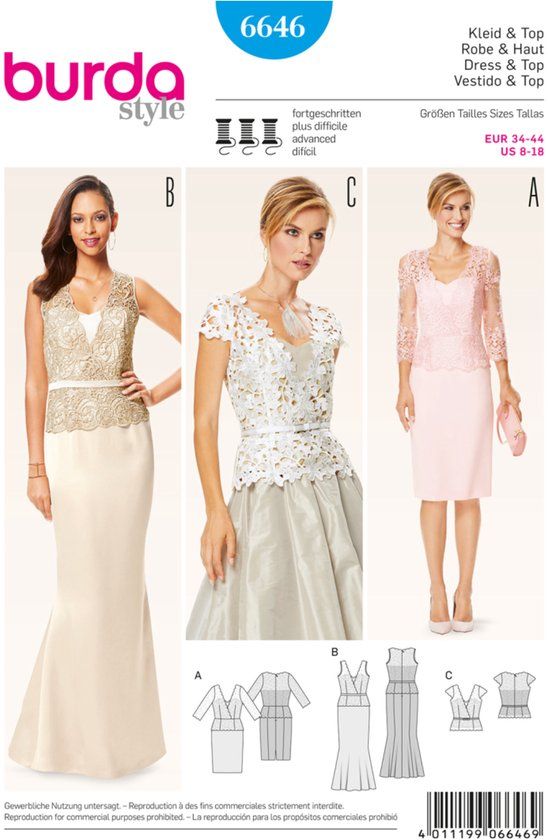 Burda Naaipatroon 6646 - Jurk in variaties