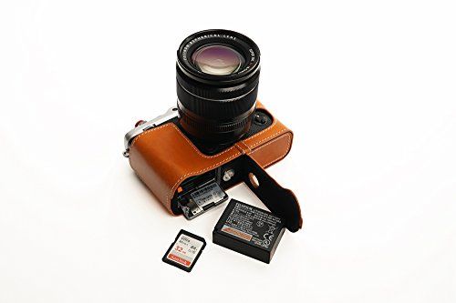 TP Handgemaakte Echt Lederen Half Camera Case Tas Cover voor FUJIFILM XE3 X-E3 Bottom Open Sandy Bruin