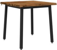 vidaXL Eettafel Massief Acaciahout Naturel en Zwart 90 x 90 x 75 cm