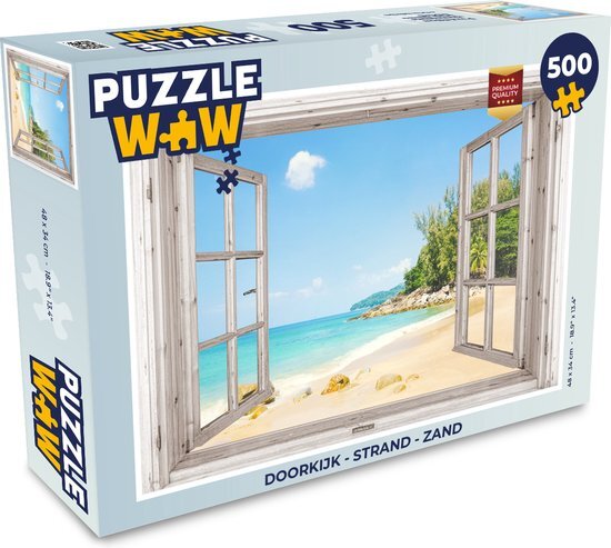 MuchoWow Puzzel Doorkijk - Strand - Zand - Legpuzzel - Puzzel 500 stukjes