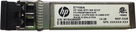 HPE 16Gb SFP+ Short Wave 1-pack Industrial Extended Transceiver InfiniBand en Glasvezelkabel