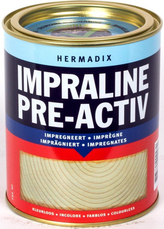 Hermadix Impraline Pre-Activ Kleurloos - 750 ml - Transparant - Mat - Voor Buiten - Hout - 8713375009470