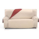 ECOMMERC3 Bankhoes voor 4-zits, XL, super verstelbaar, XL, omkeerbaar, beige/rood, extra zacht, 100% Made in Spain