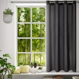 Eurofirany 418650 Sheer Black Polyester Grommet Curtain