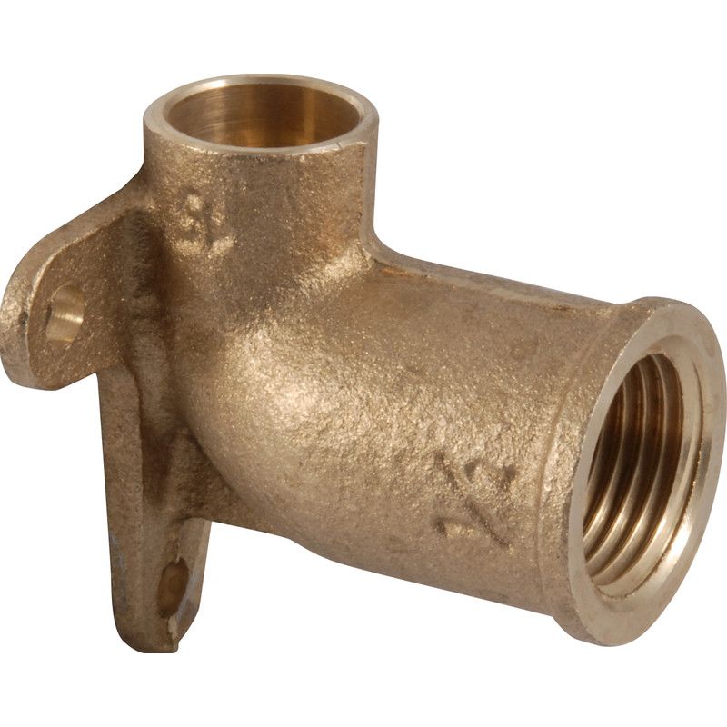 Conex soldeer muurplaat brons 1/2"x15mm lang