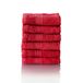 ALCLEAR comfort badstof handdoekenset absorberend van 100% Ökotex katoen, badstof serie in 6 kleuren en 5 maten, kleur: rood, 6x gezichtsdoeken 30x30 cm