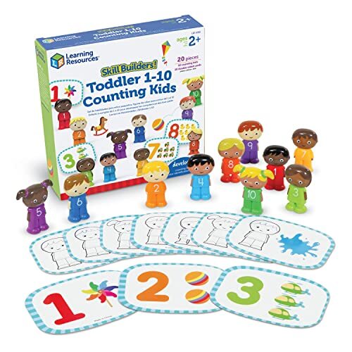 Learning Resources Vaardigheid Bouwers! Peuter 1-10 Tellen Kinderen Educatief Speelgoed 20-Stuk Set, Veelkleurig